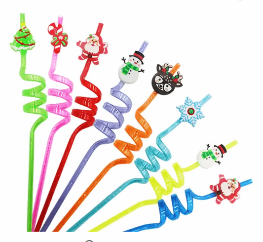 Christmas Curly Straws