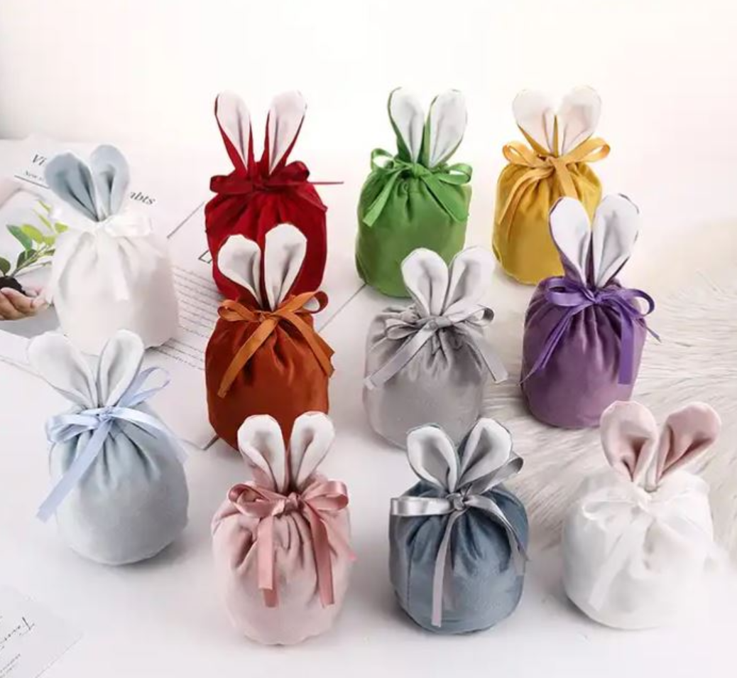 Mini Personalised Velveteen Easter Bunny Bag