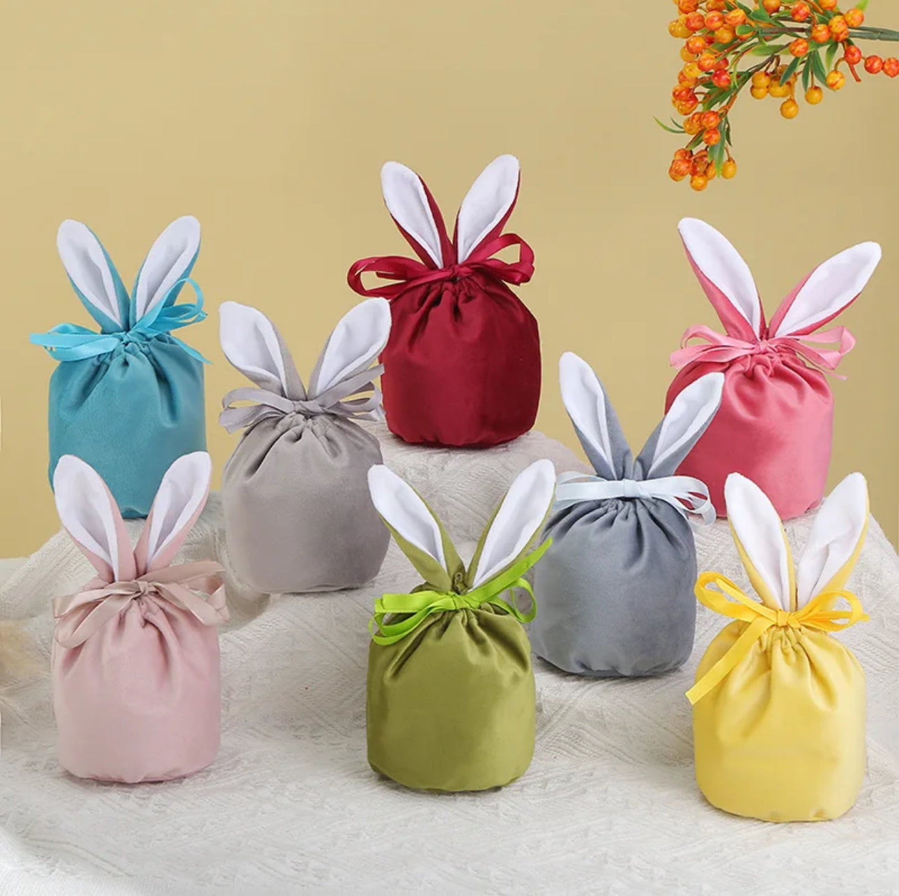 Mini Personalised Velveteen Easter Bunny Bag