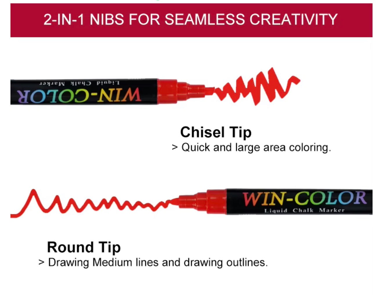 Liquid Chalk Pen - Available Red and Green